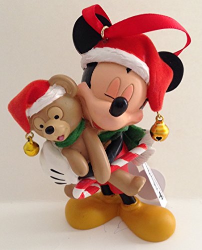 Disney Parks Santa Mickey Mouse with Duffy Bear Figurine Ornament NEW