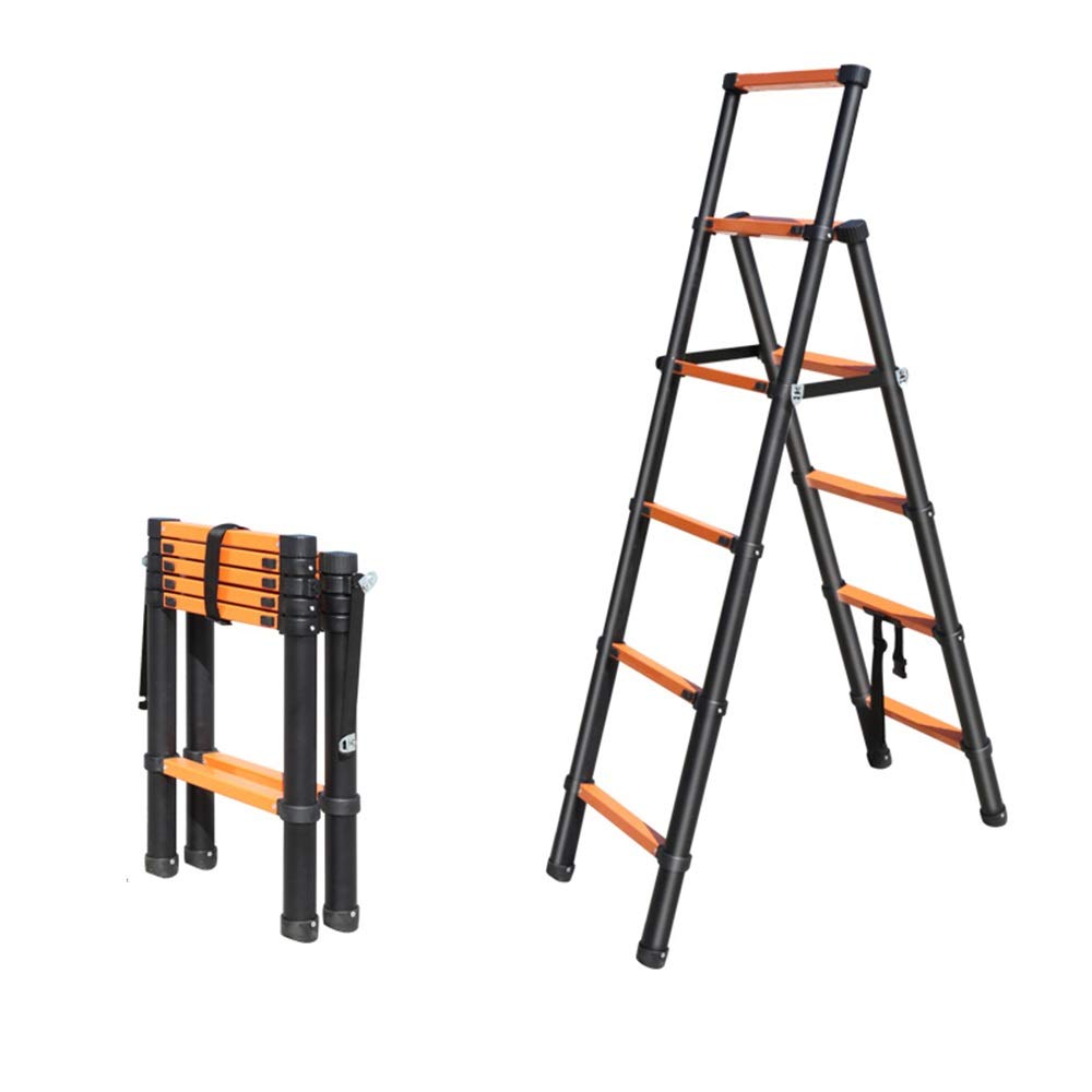 Jian E Extension Ladder Ladder Retractable Folding Ladders Thick Aluminum Alloy Telescopic Ladder Lifting Engineering Stairs for Indoor Loft Outdoor // (Size : 2m/6.5ft)