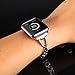 Huishang for Apple Watch Accessories, Women Jewelry Bangle Metal Stainless Steel Adjustable Bracelet with Rhinestone 38MM 40MM Editions Wristband for Apple Watch (Metal Silver 38mm/40mm)
