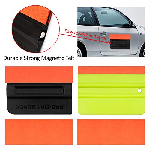 URlighting Vinyl Wrap Film Tools - 11 PCS Car Vehicle Window Wrapping Tint Vinyl Installation kits, include 4 Style of Squeegees, Retractable Knife and Blades, 2 pcs Suede Felt, 2 PCS Fabric Felt - Thumbnail 3
