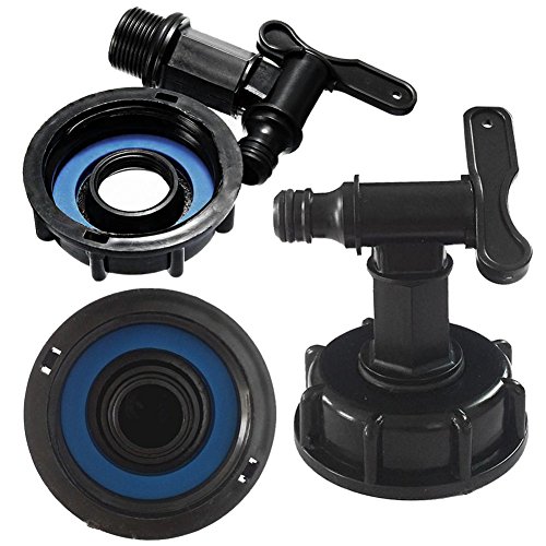Feamos 1000L IBC To (15mm) 1/2" Water Tank Hose Yard Adapter with Switch Pack of 1