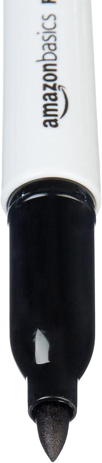  Basics Fine Point Tip Permanent Markers, Black, 24-Pack: Home & Kitchen