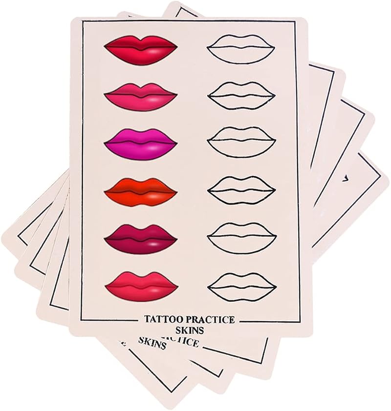 Zveniy 4 Pcs Lip Tattoo Skin Latex Sheet Light Brown Microblading Practice