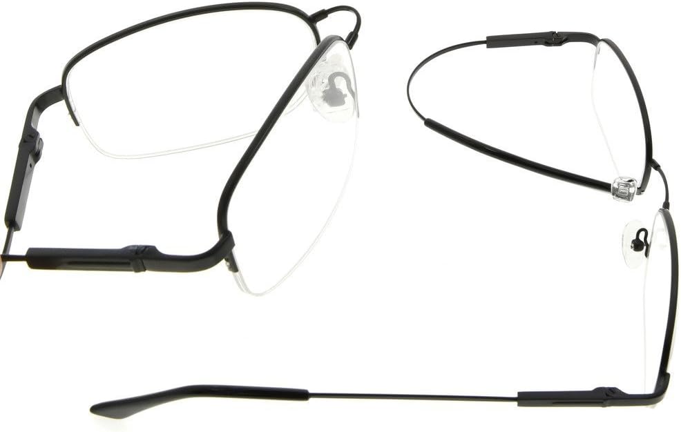 Bendable Memory Titanium,Blue Light Blocking,Half-Rim Computer Reading Glasses(Black) +0.5, Cg1704-black - Image 5