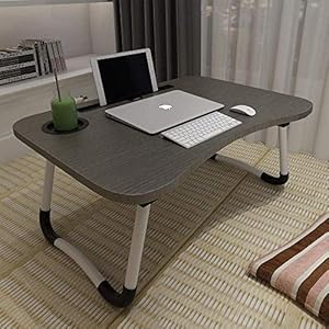 VLikeze-Laptop-Desk-Laptop-Bed-Table-with-Foldable-Legs-Cup-Slot-Reading-Holder-Notebook-Stand-Breakfast-Bed-Tray-Book-Holder-for-Sofa-Bed-Terrace-Balcony-Garden-Black VLikeze Laptop Bed Table, Portable Bed Desk for Laptop, Foldable Laptop Lap Desk with Cup Holder Laptop Stand Breakfast…