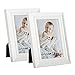 RPJC Solid Wood 3.5x5 Picture Frames and High Definition Glass for Table Top Display and Wall Mounting Photo Frame 2PK White
