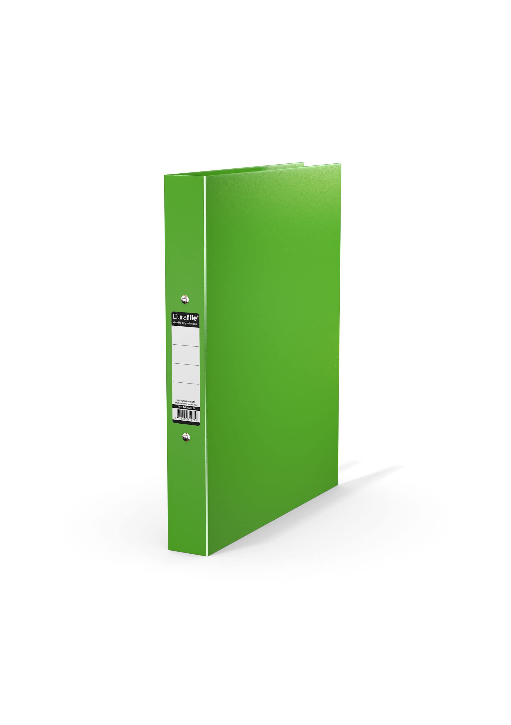 Durafile Ring Binder A4 File, Light Green, Single File Folder Organiser, Heavy Duty Board Construction Folders for Paperwork Ring Binder, Ideal Folder for School, Home & the Office
