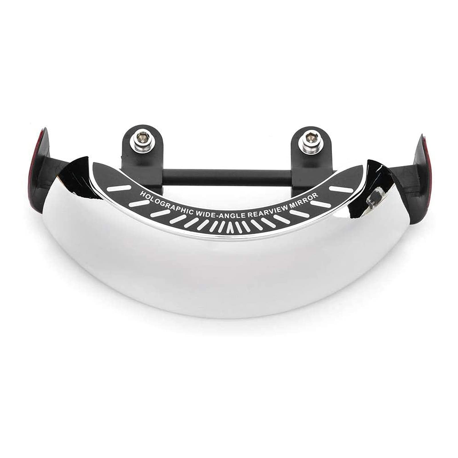 Motorcycle Rearview Mirror, Akozon 180 Degree Safety Rear view Mirror Chromed 180 Ultra Wide Angle Central Windscreen Mount Universal