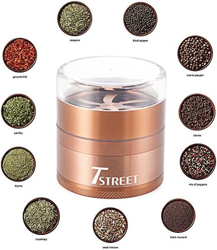 Grinders - Best Grinder For Spice and tobacco,4-Piece Herb weed Grinder with Pollen Catcher,Premium Grade Aluminum (2.5") (Brown)-By MEET Y