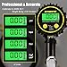ATsafe Digital Tire Inflator with Pressure Gauge and Back Night LED Light - Heavy Duty Auto Air Inflating Gun with Valve Extender and Core Remover, 200 PSI