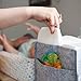 Baby Diaper Caddy by Bonbino - Luxury Portable Diaper Storage Caddy with Changeable Compartments. for Home, Car & Nursery Organizer for Diapers and Baby Wipes - Royal Grey Nursery Storage Bin