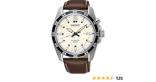 Seiko Kinetic Cream Dial Brown Leather Mens Watch SKA787 : Amazon.com.au:  Clothing, Shoes \u0026 Accessories