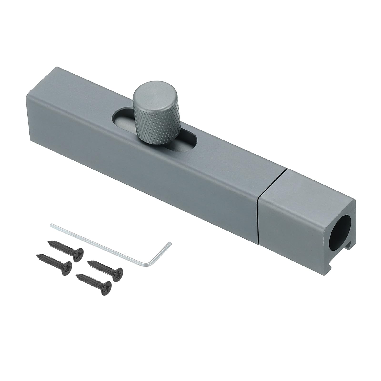 PATIKIL Gear Handle French Door Lock, 3 Inch Aluminum Alloy Barrel Bolt Latch Security Slide Door Deadbolt Lock with Screws for Inside Bedroom Door Cabinet Safety, Gray