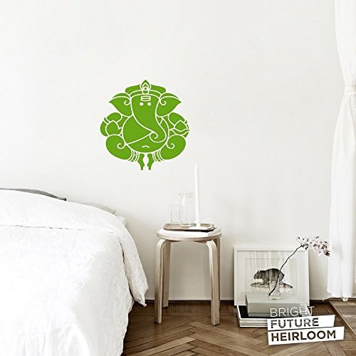 Round Ganesha - 18" wide cut vinyl LIME wall decal - For bedrooms, living rooms, kitchens and more!