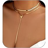 KHKINDPRO Chunky Long Necklace for Women Trendy，Statement Layered Boho Snake Chain Y Necklace Charm Prom Body Jewelry Accessories Gifts