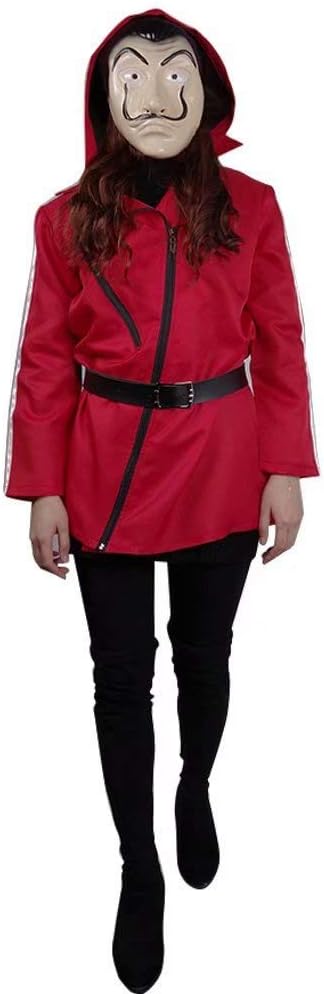 Salvador Dali Red Coveralls with Mask Halloween Cosplay Costumes