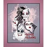 Disney Villians Vicious Villains Panel-36in Pink Fabric By The Yard
