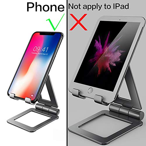 Cell Phone Stand, Compatible with iPhone Stand, Nintendo Switch Stand, Adjustable Phone Stand for Desk, Smartphone Holder for Desk (Gray)