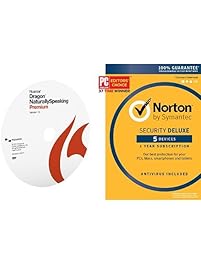Dragon NaturallySpeaking Premium 13.0, English with Norton Security Deluxe- 5 Devices