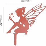 Zerodis Metal Fairy Silhouette Garden Stakes - Weatherproof Iron Decor view 2