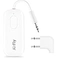 Twelve South AirFly Pro Deluxe | Bluetooth Audio Adapter for 2 AirPods/Headphones, Wireless Transmitter/Receiver with 3.5mm aux Jack + Travel Case, Works on Airplanes, TV, Stereo, Gym, 25+Hr Battery