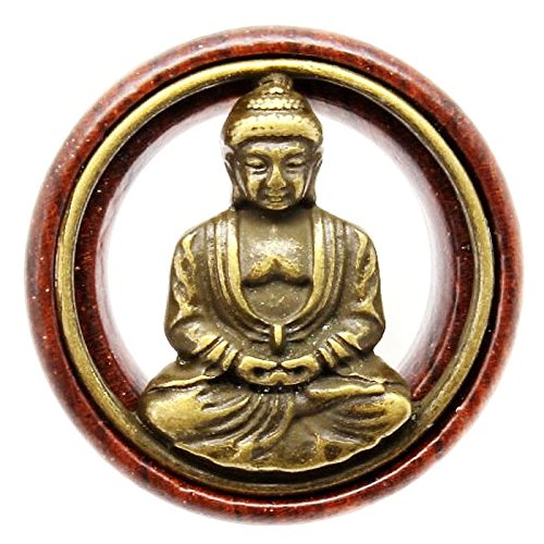 Oasis Plus Brass Buddha Organic Wood Tunnels Double Flared Ear Stretcher Saddle Plugs Gauge 10mm