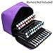 BTSKY 60 Slot Carrying Marker Case Holder --Canvas Zippered Markers Organizer for Primascolor Marker and Copic Sketch Marker (Purple)