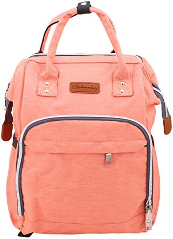 Karleksliv 4 Colors Stylish and Durable Mummy Maternity Nappy Bag Multi-Function Waterproof Large Capacity Baby Bag Travel Backpack Designer Nursing Bag for Baby Care (Orange)