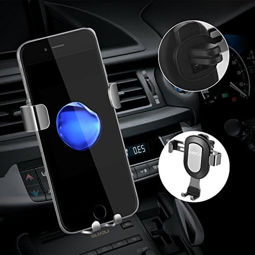 Air Vent Car Mount, Universal Car Phone Holder Phone Mount Cradle Compatible with iPhone X 8 7, 7 plus, 6S, 6S Plus,Samsung S8, S7,S6 Edge and Other Smartphones (Silver)