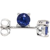 Sterling Silver 4mm CZ Stud Earrings Round Brilliant Cut Basket Set Rhodium Assorted Colors 1/4 ct. /pr