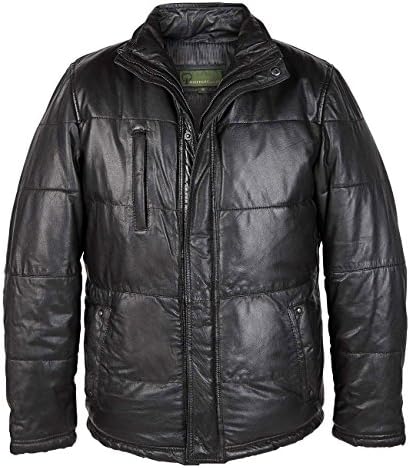 Leo: Men's Black Padded Leather Jacket