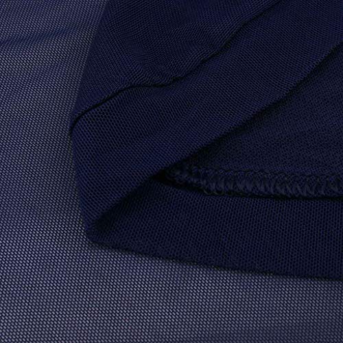 Summer Womens Tops Semi Sheer Short Sleeve Corp T-Shirt Chiffon Solid Basic Shrug Open Front Bolero Cardigan Tops Navy - Thumbnail 7