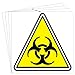 dealzEpic - Biological Hazard (Biohazard) Risk Warning Triangle Sticker Sign - Self Adhesive Peel and Stick Vinyl Decal - 3.94 x 3.94 inches | Pack of 4 Pcs