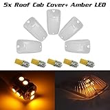 Partsam 5x Roof Light Cab Marker Clear Cover+168 Amber 10-3528-SMD LED Bulb for 1988-2002 Chevy C1500 C2500 C3500 K1500 K2500 K3500, 1988-2002 GMC C1500 C2500 C3500 K1500 K2500 K3500