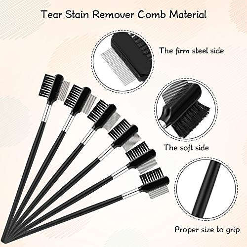 6 Pieces Tear Stain Remover Comb Double-sided Dog Eye Comb Brush Double Head Grooming Comb Multipurpose Tool for Small… - Image 6