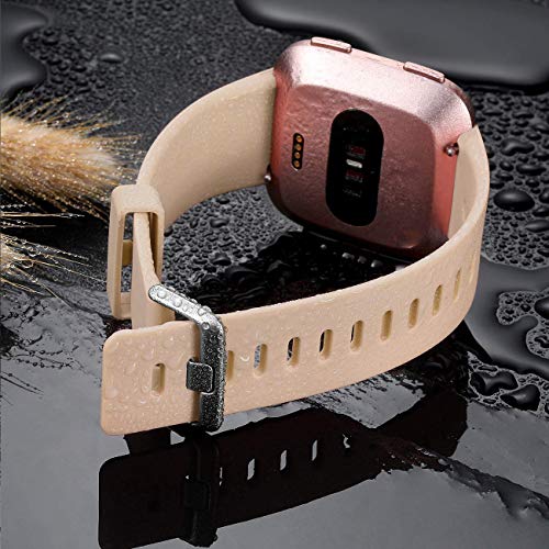Wepro Bands Replacement Compatible with Fitbit Versa SmartWatch, Versa Lite SE Sports Watch Band Strap Wristband for Women Men Kids, Large, Walnut - Thumbnail 4