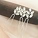 Unicra Bridal Hair Pins-Bridal Crystal Pearl Bead Hair Pins 3 Pieces (Silver)