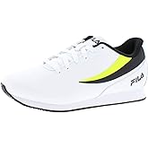 Fila Womens Volari Faux Leather Fitness Casual Sneakers White 8.5 Medium (B,M)