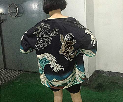 Kimonos Woman Japanese Kimono Cardigan Cosplay Shirt Blouse for Women Japanese Yukata Beach Kimono,2,One Size
