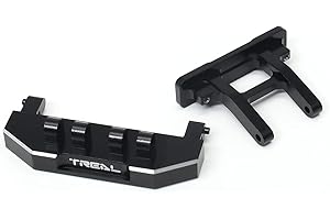 TREAL Aluminum 7075 Rear Bumper Mount for Axial SCX24 Deadbolt AXI90081 1/24 RC Crawler Car Upgrade Parts (Black)