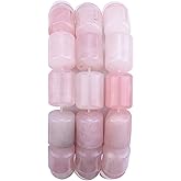 BEADIA Natural Rose Quartz Crystal Cylinder Stone Loose Semi Gemstone Beads for Jewelry Making 10mmx14mm 38cm