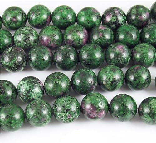 Ruby Zoisite 12mm Gemstone Beads, Lush Green & Pink Round Stone for DIY Jewelry, Creative Jewelry Supply