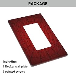 Pznen Red Spider Web Plug Cover Wall Plate Cartoon