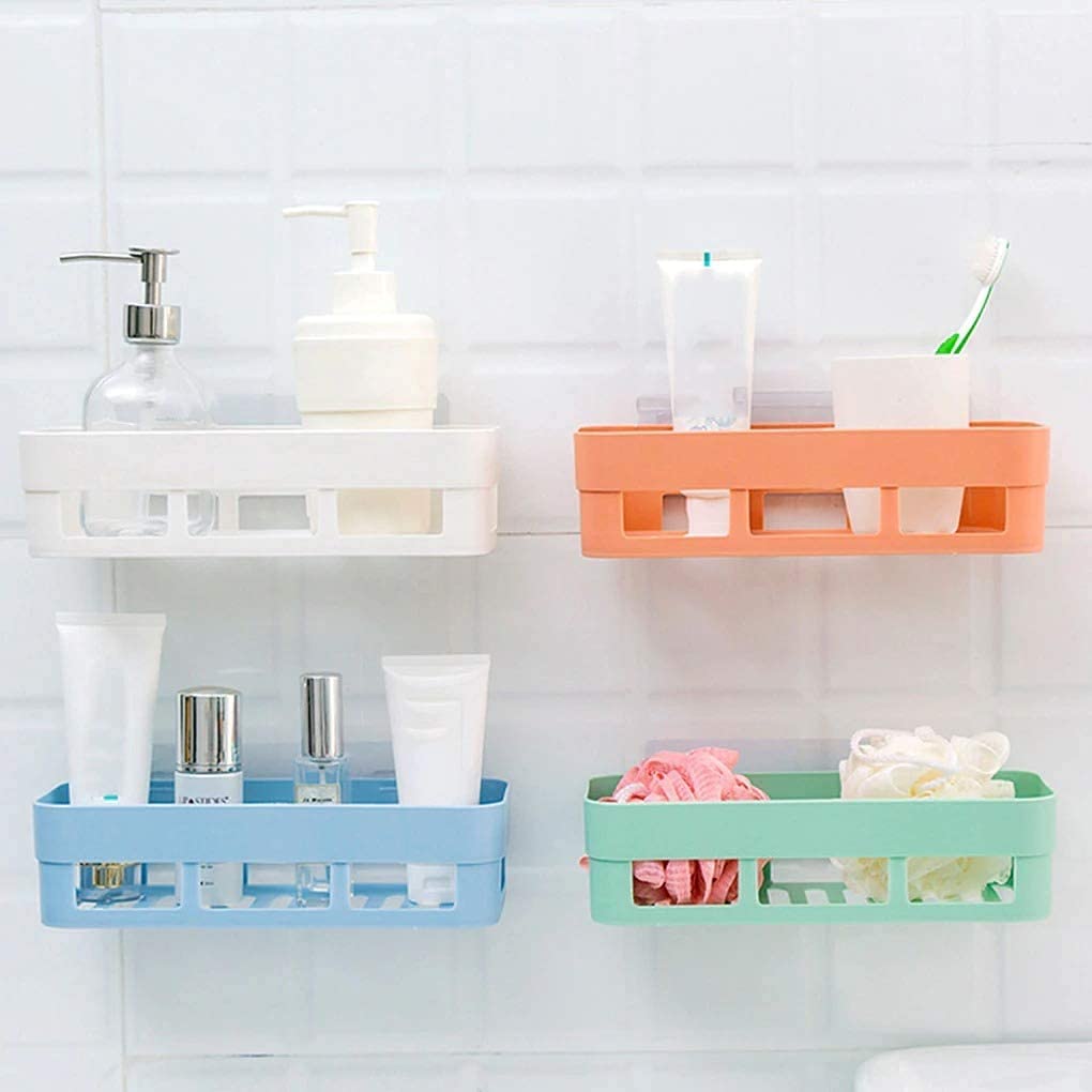 Devmore Multipurpose Wall Mounted Kitchen Bathroom Shelf Plastic