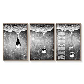 Floating Framed Canvas Wall Art for Living Room, Bedroom Black and White Landscape Canvas Prints for Home Decoration Ready to Hang - 16"x24"x3 Panels