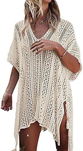 LiY Women’s Bathing Suit Cover up Beach Bikini Swimsuit Swimwear Crochet Dress