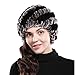Bafei Real Genuine Rex Rabbit Fur Knitted Winter Hat Caps for Women (coffee/black)