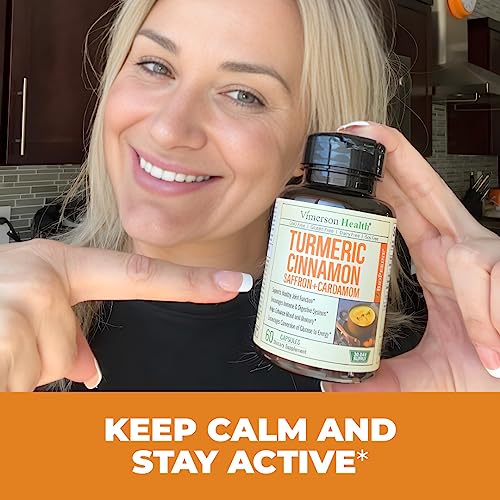 Turmeric Saffron Supplements with Cinnamon & Cardamom Antioxidant