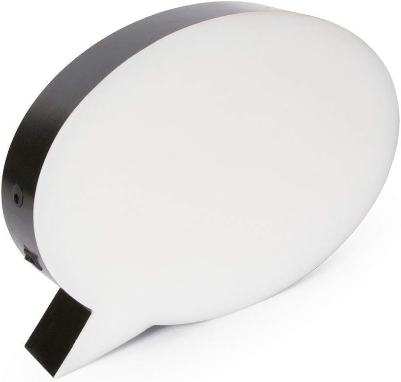 Wicked Gizmos ® Large Light Up Speech Bubble Battery Operated LED Write On Light Box with Dry Markers and Stencils - Personalise Your Message Every Day