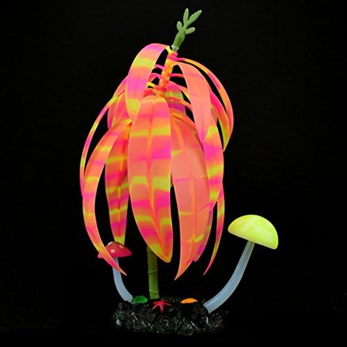 Govine Glowing Effect Artificial Plastic Plant Mushroom for Aquarium Décor
